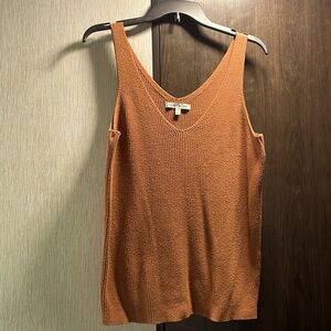Brown sweater tank with hanging straps, Elizabeth and James